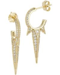 Glaze Jewelry - 14K Over Cz Spiked Hoop Earrings - Lyst