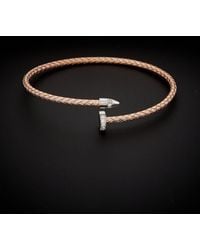 Meshmerise - 18K Over 0.08 Ct. Tw. Diamond Bangle Bracelet - Lyst