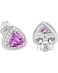 Diana M. Jewels - Fine Jewelry 14k 1.05 Ct. Tw. Diamond & Pink Sapphire Studs - Lyst