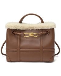 Tiffany & Fred Paris - Smooth Leather & Shearling Top-Handle Tote - Lyst
