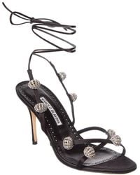 Manolo Blahnik - Elsaka 100 Satin Sandal - Lyst