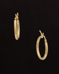 Italian Gold - 18K Polished Hoops - Lyst