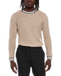 Autumn Cashmere - Purl Crewneck Striped Trims Wool & Cashmere-Blend Sweater - Lyst