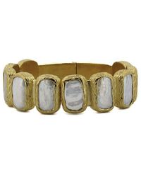 Ebru Jewelry - Pearl Collection Plated 0.8In Pearl Bangle Bracelet - Lyst