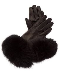 Sofiacashmere - Sofiacashmere 2-Button Cashmere-Lined Leather Gloves - Lyst