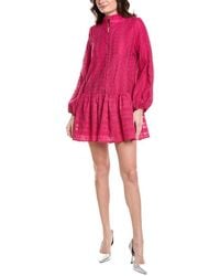 Fate - Band Collar Drop Waist Lace Mini Dress - Lyst