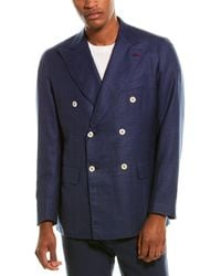 Isaia Wool, Cashmere, Silk, & Linen-blend Blazer - Blue