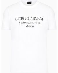 Giorgio Armani - Camiseta De Cuello Redondo Borgonuovo 11 En Punto De Algodón Pima - Lyst