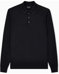 Giorgio Armani - Long-Sleeved Polo Shirt - Lyst