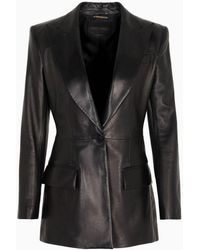 Giorgio Armani - Single-breasted, Nappa-leather Jacket - Lyst