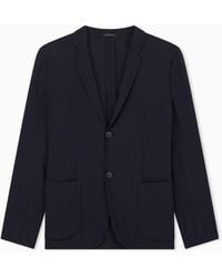 Giorgio Armani - Wool Crêpe Single-Breasted Jacket - Lyst