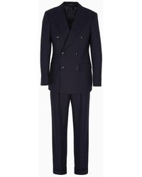 Giorgio Armani - Asv Royal Line Double-breasted Virgin-wool Cloth Suit - Lyst