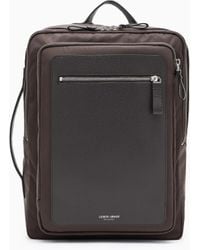 Giorgio Armani - Mochila De Nailon Y Cuero Plena Flor Asv - Lyst