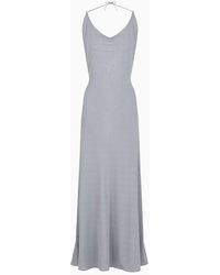 Giorgio Armani - Long Dress In A Ribbed Viscose Blend - Lyst