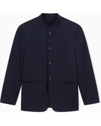 Giorgio Armani - Wool Crêpe Voile Single-Breasted Jacket - Lyst