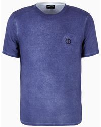 Giorgio Armani - T-shirt À Col Ras Du Cou En Jersey De Mélange Modal - Lyst