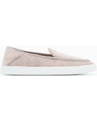 Giorgio Armani - Suede Slip-Ons With Visible Stitching - Lyst