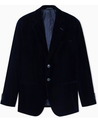 Giorgio Armani - Icon George Line Single-Breasted Stretch-Velvet Jacket - Lyst