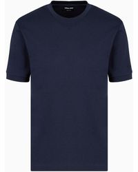 Giorgio Armani - T-shirt À Col Rond En Interlock De Coton Biologique Asv - Lyst
