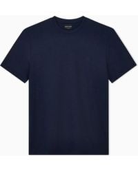 Giorgio Armani - T-Shirt Regular Fit Chevron Jacquard Stretch Virgin Wool - Lyst