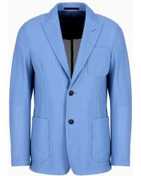 Giorgio Armani - Single-breasted Jacket In Technical Waffle Fabric - Lyst