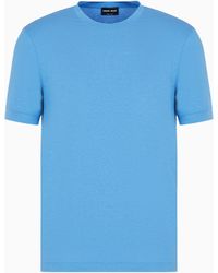 Giorgio Armani - T-Shirt Mit Rundhalsausschnitt Und Kurzen Ärmeln, Gefertigt Aus Elastischem Viskose-Jersey - Lyst