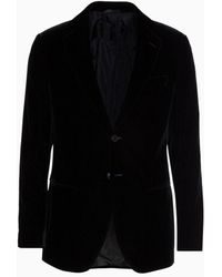 Giorgio Armani - Icon George Line Single-breasted Stretch-velvet Jacket - Lyst
