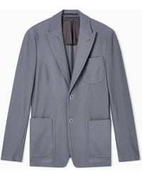 Giorgio Armani - Chaqueta De Abotonadura Sencilla De Tejido Gofrado Técnico - Lyst