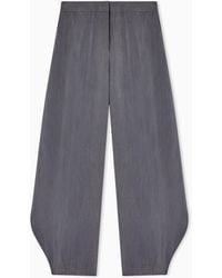 Giorgio Armani - Washed Silk Trousers With Rounded Hem - Lyst
