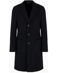 Giorgio Armani - Single-breasted Coat In Virgin Wool And Cashmere - Lyst