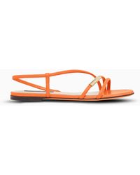 Giorgio Armani - Flat Leather Sandals - Lyst