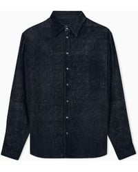 Giorgio Armani - Shirt Silk-Blend Devoré Velvet Twill Design - Lyst