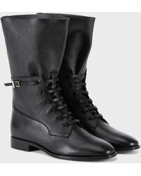 Giorgio Armani Ankle Boots With Leather Laces - Black