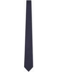 Giorgio Armani - Jacquard Silk Tie With Dotted Pattern And Embroidered Logo - Lyst