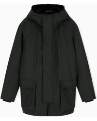 Giorgio Armani - Regular Fit Hooded Cashmere Caban With A Shearling Lining - Lyst
