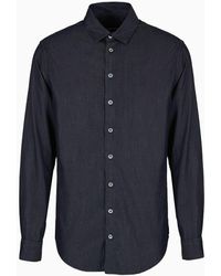 Giorgio Armani - Denim Collection Cotton Denim Shirt - Lyst