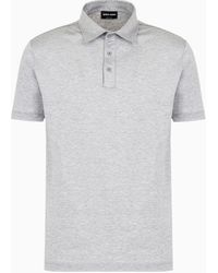 Giorgio Armani - Polo De Punto De Seda Y Algodón Jaspeado - Lyst