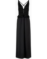 Giorgio Armani - Silk Embroidered Long Dress - Lyst