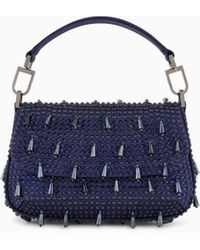 Giorgio Armani - La Prima Soft Mini Satin Handbag With Rhinestone And Bead Embroidery - Lyst