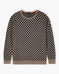 Giorgio Armani - Jersey De Cuello Redondo En Tejido Jacquard De Mezcla De Cachemir Y Seda - Lyst