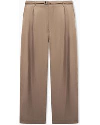 Giorgio Armani - Cupro Basketweave Single-Pleat Trousers - Lyst