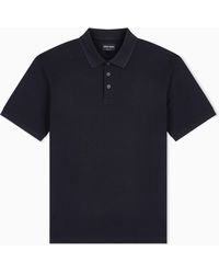 Giorgio Armani - Cotton Piqué Polo With Contrasting Trim - Lyst