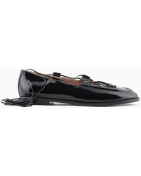 Giorgio Armani - Patent-leather Lace-up Loafers - Lyst