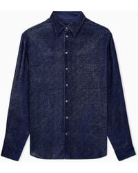 Giorgio Armani - Shirt Silk-Blend Devoré Velvet Twill Design - Lyst