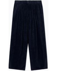 Giorgio Armani - Pantalón Ancho De Pana Con Pinzas Y Cintura Elástica - Lyst