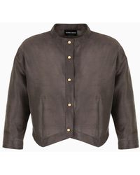 Giorgio Armani - Short Shirt In Silk Shantung - Lyst