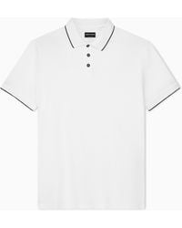 Giorgio Armani - Cotton Piqué Polo With Contrasting Trim - Lyst