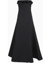 Giorgio Armani - Silk Bustier Long Dress With Rhinestone Embroidery - Lyst