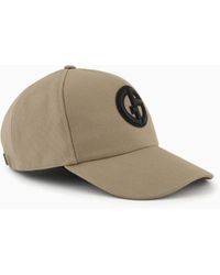 Giorgio Armani - Gorra De Béisbol De Algodón Con Logotipo De Piel - Lyst