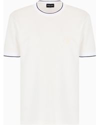 Giorgio Armani - Camiseta De Cuello Redondo En Punto De Seda Y Algodón - Lyst